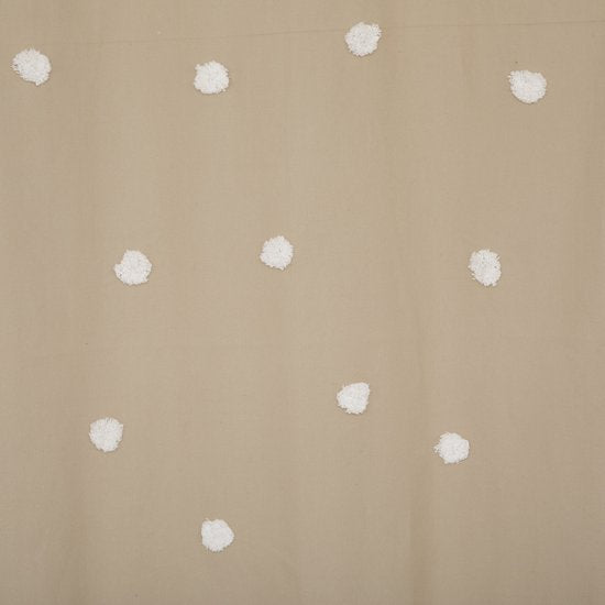 Rideau enfant avec boules de coton - Beige - Coton - Rideau - 140 x 260 CM