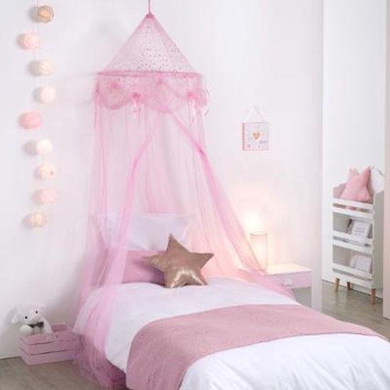 Prinsessen Klamboe kinderkamer - Klamboe Baby kamer - Klamboe 1 persoons - Voor boven bed - Roze - 60 x 60 x 250 Cm