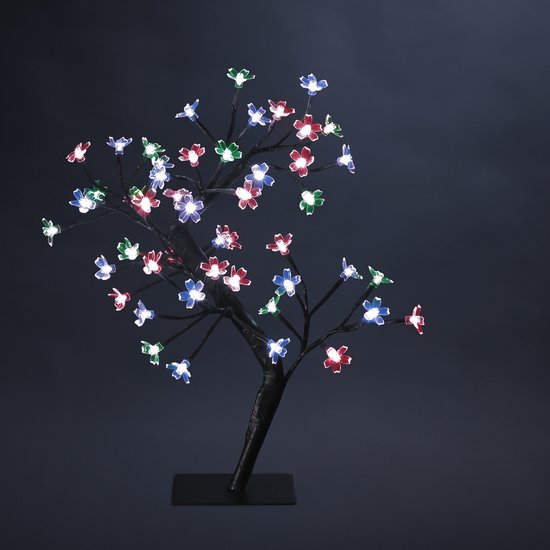 Noël - Sapin de Noël - Eclairage décoratif - Prunus - H45cm - Lumineux