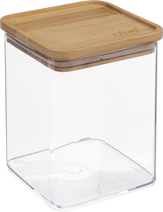 5Five storage container - 1L - Bamboo lid - Airtight and stackable