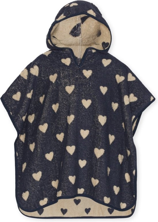 Konges Sløjd Terry poncho Mon Amour Donker Toddler - 2-4 jaar - Badponcho met kap