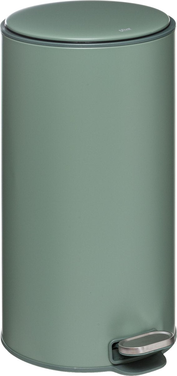 Poubelle 5Five Delta - Fermeture amortie - Filtre à charbon actif anti-odeur - Seau amovible - 30L - Métal Vert