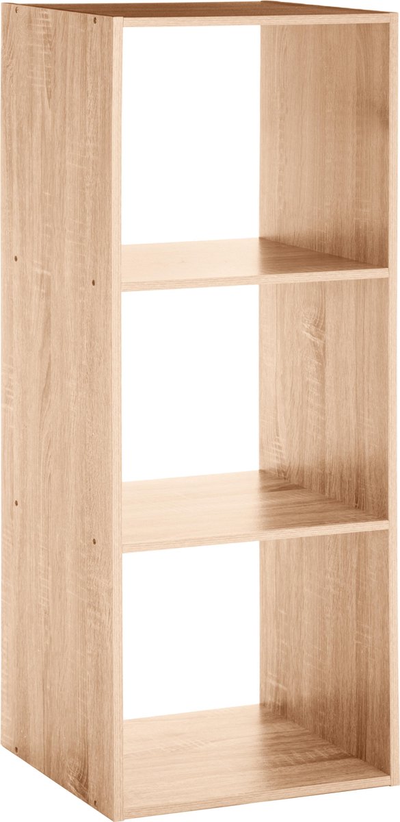 5Five Simply Living - Boekenkast - 3 Vakken - Naturel - 34.4 x 32 x 100.5 cm