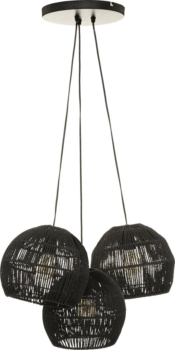 Atmosphera Tropi Hanging lamp black - Dia 25 cm - Black - Lamp - E27 - Pendant lamp - Excluding light sources