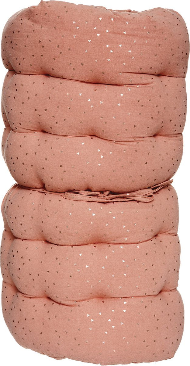 Atmosphera Kids Oya vloermatras met gouden driehoekjes - 120x60x5cm - Terracotta