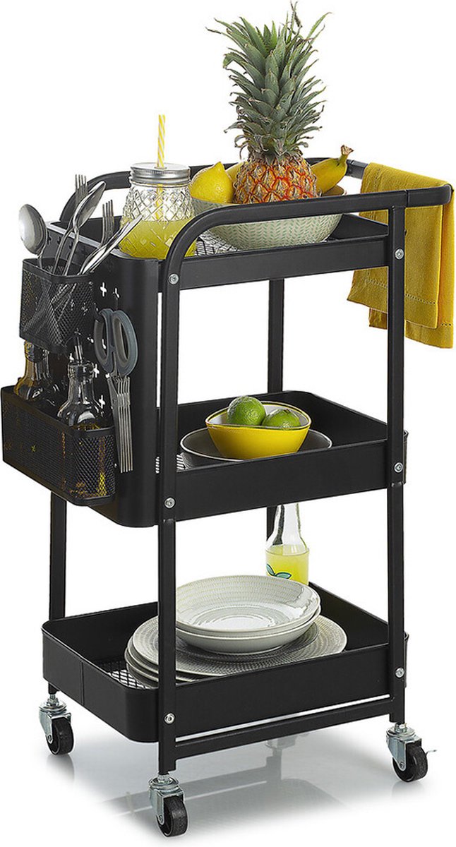 5Five Kitchen trolley black incl. accessories - Black