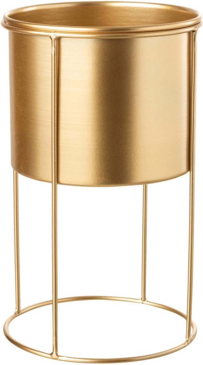 J-Line Flowerpot on foot L D18x32cm - Metal gold