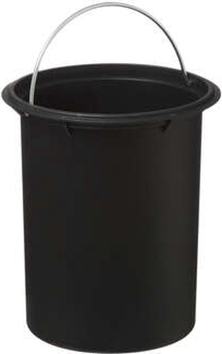 5Five Poubelle élégante et compacte 3L avec couvercle en bambou - Fermeture douce - Gris