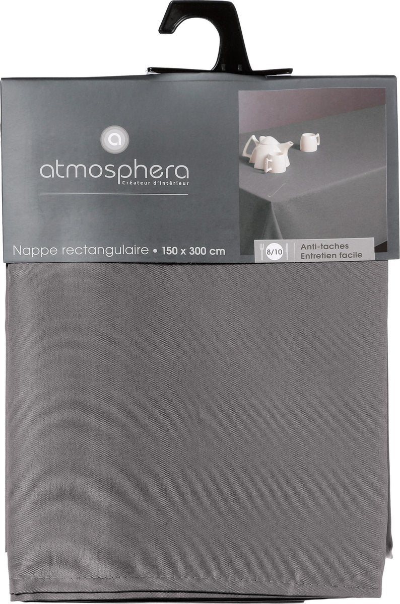 Atmosphera Tafelkleed linnen anti vlek - 150 x 300 cm - Anti vlekken - Grijs