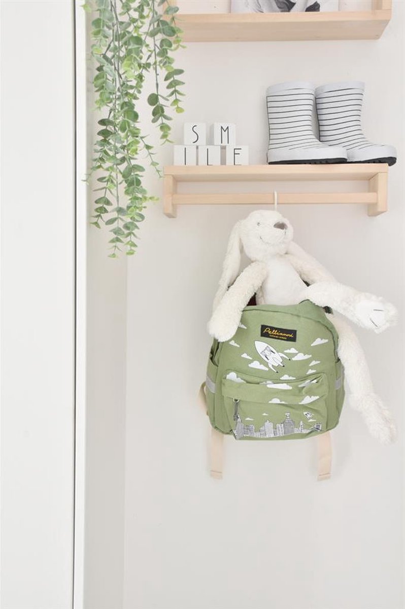 Pellianni: BACKPACK GREEN 28x23x10cm, approx 6.5l, eco-friendly and vegan canvas cotton, Swedish design, 18m+
