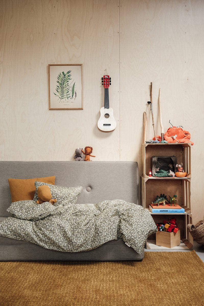 By KlipKlap housse de couette + taie d'oreiller simple Feuille de laurier jungle - Linge de lit - 140 x 200 cm - 63 x 60 cm