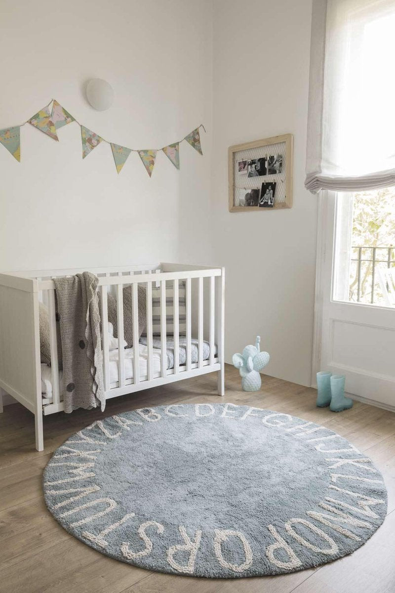 Lorena Canals Washable cotton rug - ABC Vintage Blue - Ø150cm
