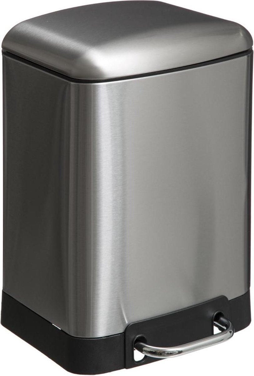 5Five Poubelle 6L - Fermeture silencieuse - Pédale large - Inox