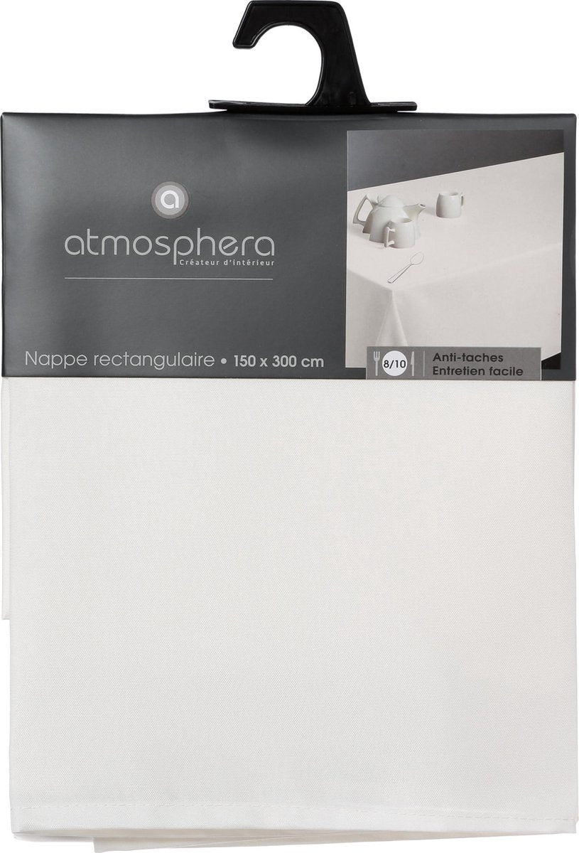 Atmosphera Tafelkleed linnen anti vlek - 150 x 300 cm - Anti vlekken - Wit