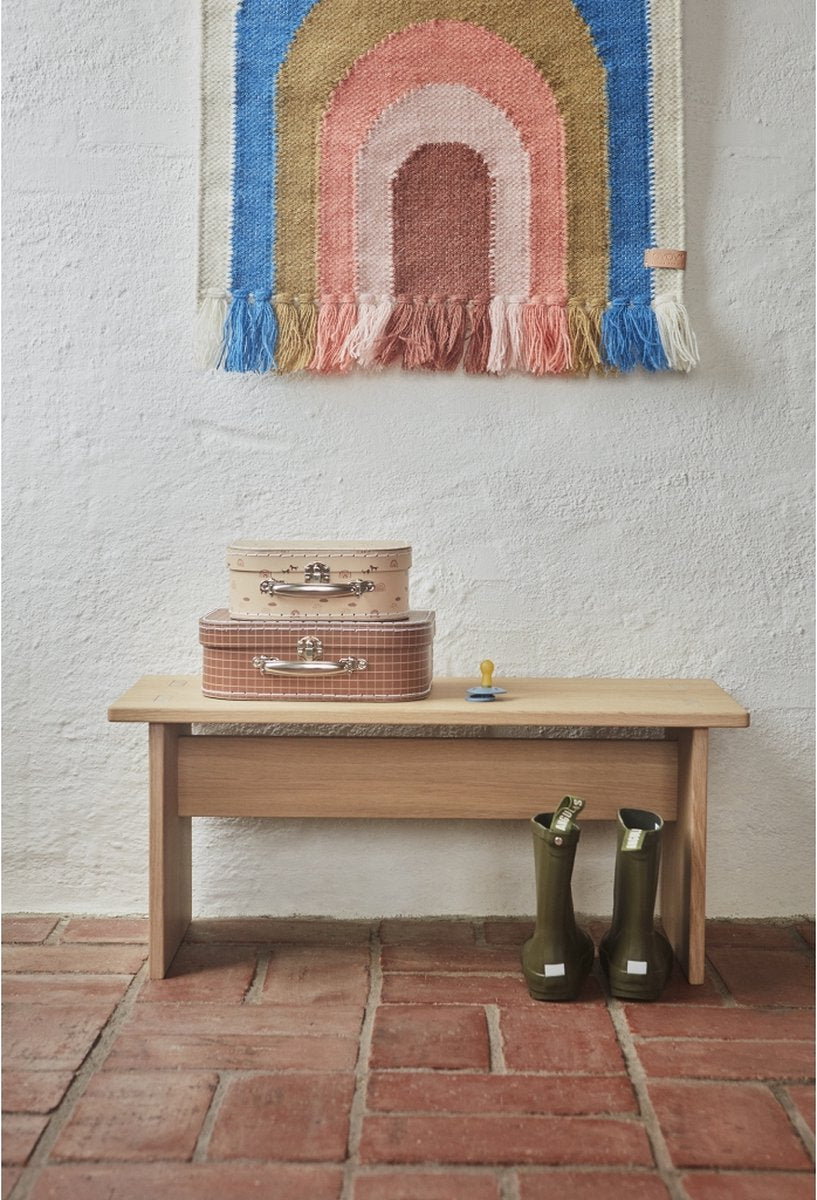 OYOY Living Design Follow The Rainbow - Regenboog Wandkleed - Decoratie Kinderkamer - Kraam cadeau - Chocoladebruin - Blue