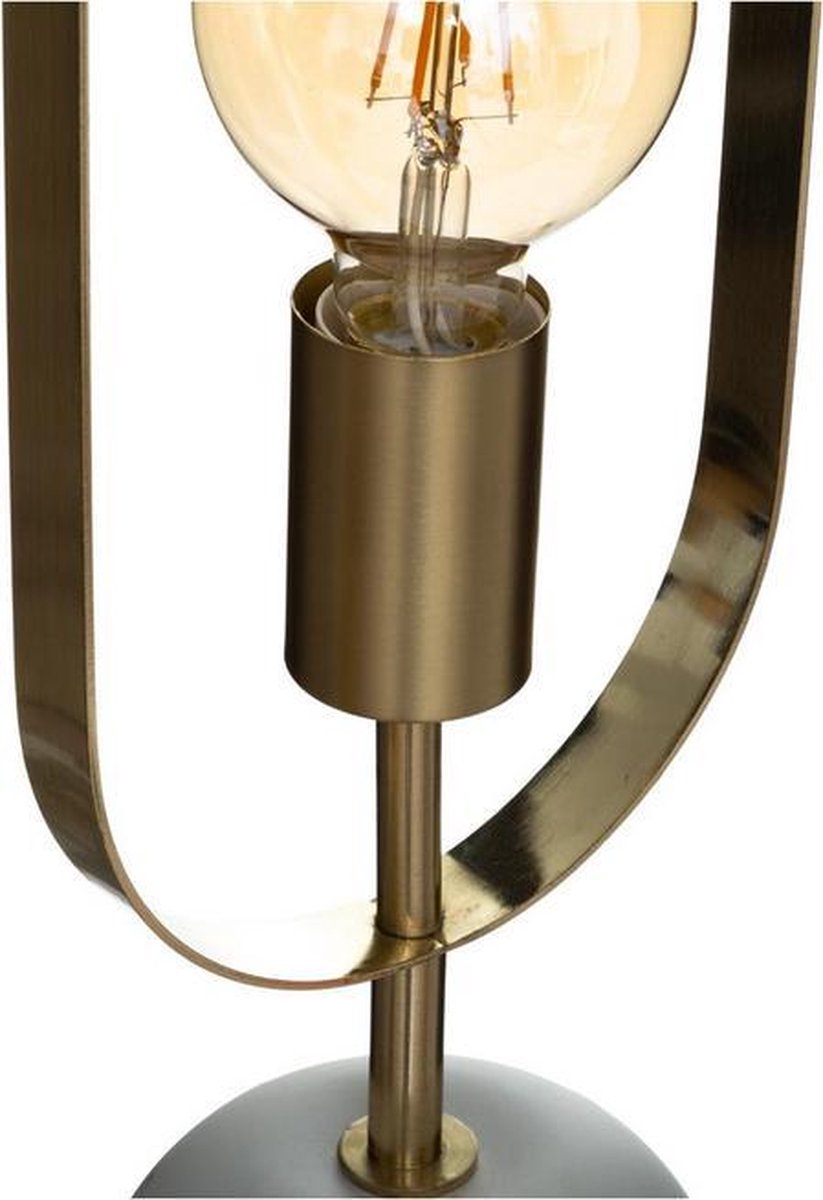Tafellamp goudkleurig met witte marmerlook voet hoogte 44 cm