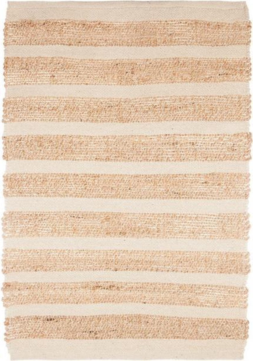 TAPIJT JUTE WIT GESTREEPT - VLOERKLEED 60 X 90 CM