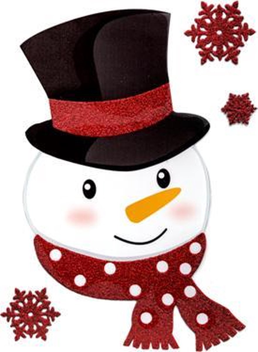 Lot de 2 autocollants de fenêtre Noël paillettes - Autocollant de fenêtre - Décoration de fête - Noël - Père Noël / Bonhomme de neige
