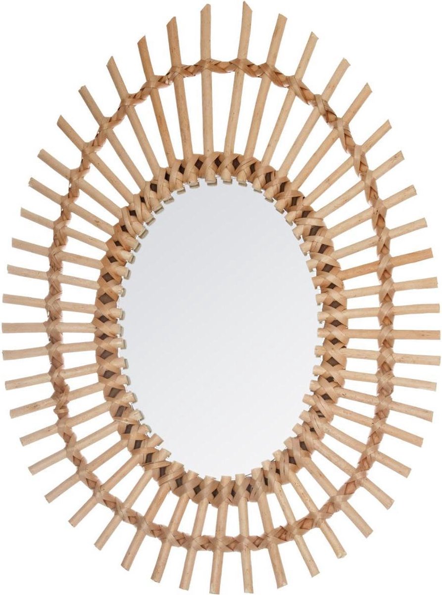 Miroir Atmosphera ovale en rotin - Miroir mural - 43 x 58 cm