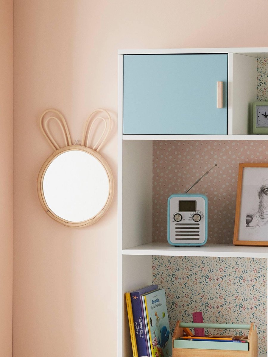 Mirror rabbit - Mirror rabbit children's room / baby room wall decoration 24 x 2.2 x 38 cm
