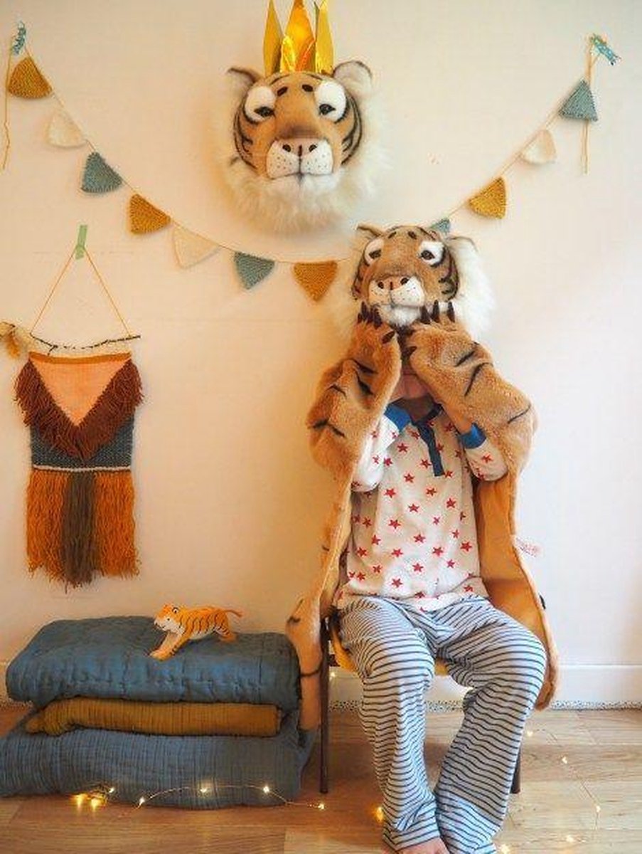Wild &amp; Soft Felix animal head plush wall decoration - Tiger