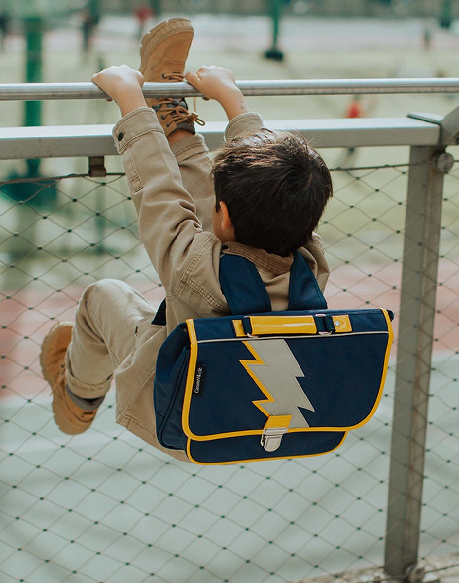 Caramel &amp; Cie Toddler school bag Flash bag navy reflector - School bag/Book bag - Narrow