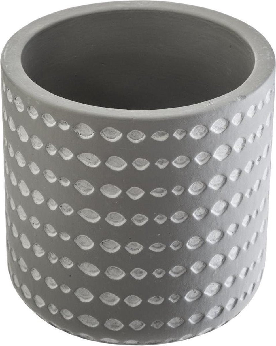 Lot de 3 pots de fleurs Atmosphera - Cache pot - Pot de fleurs - Faïence - Gris