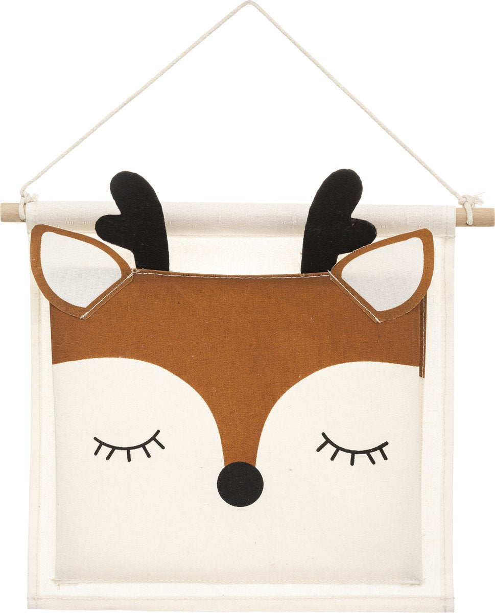 Atmosphera Kids Décoration murale sac mural cerf - Décoration pour chambre d'enfant - Support mural - Coton