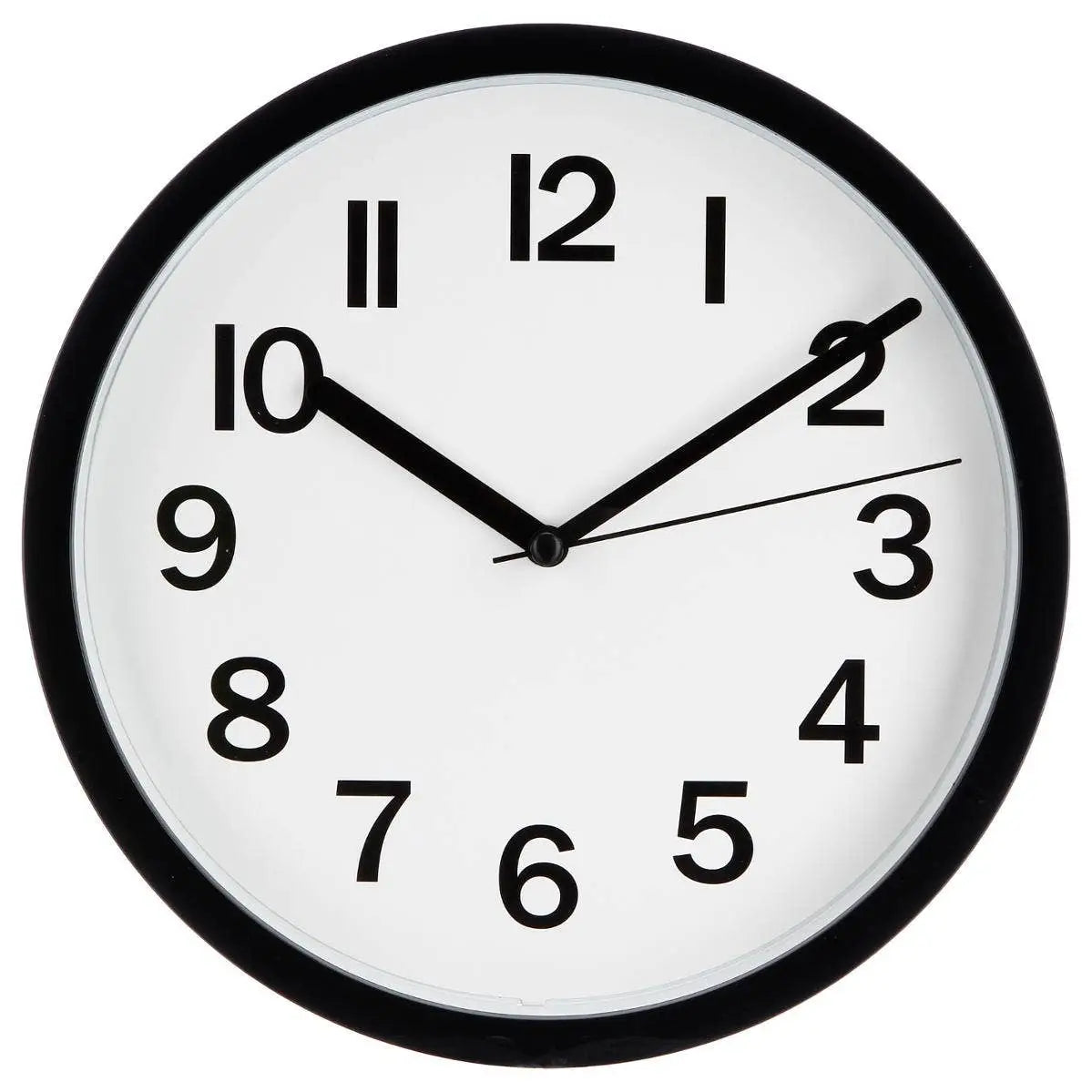Atmosphera Wall Clock - Black - Plastic - Dia22 cm