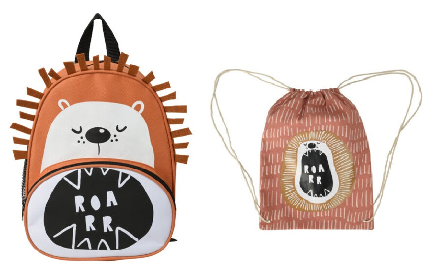 Ensemble sac à dos + sac de natation pour tout-petits/enfants d'âge préscolaire lion