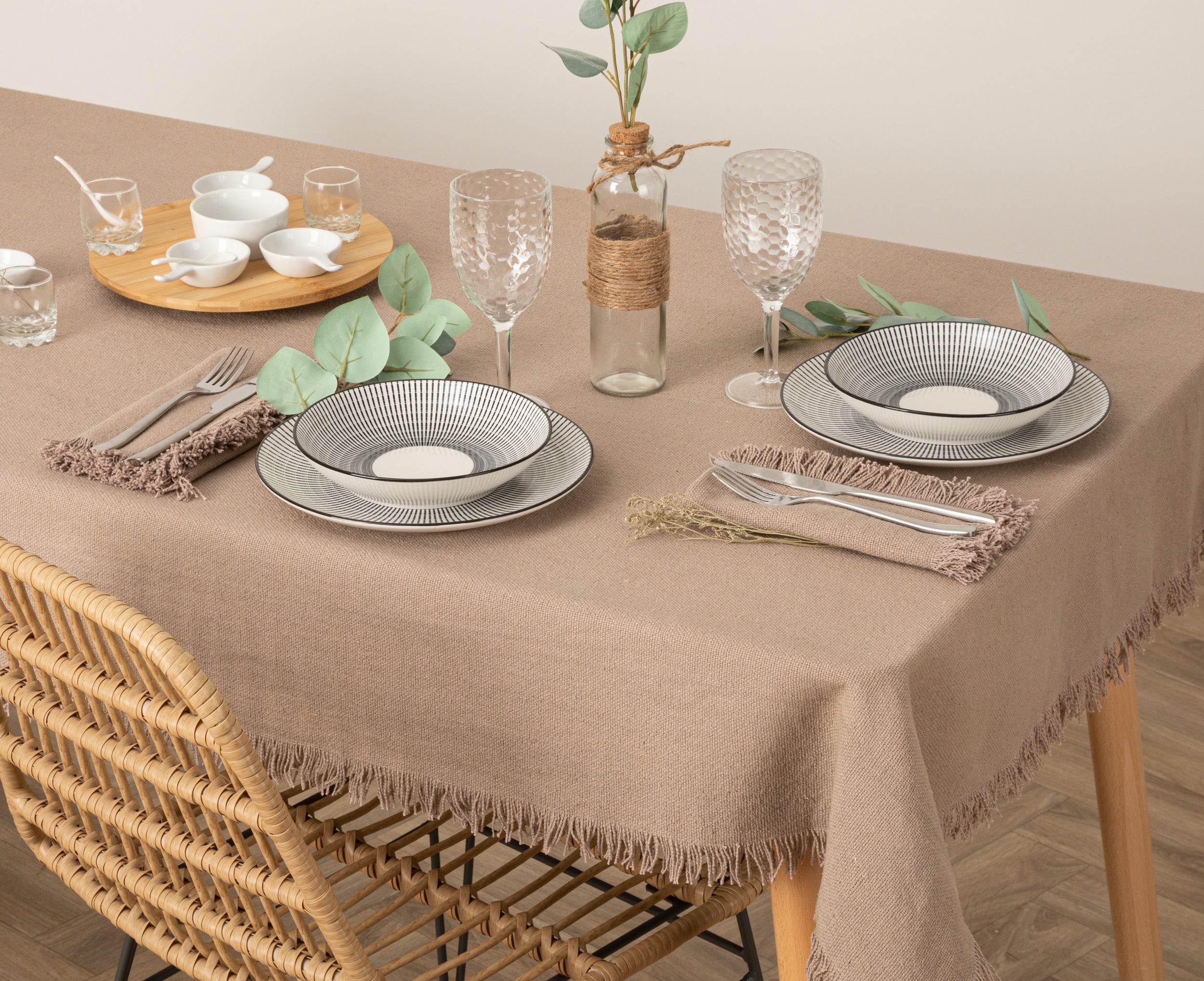 Nappe Atmosphera Maha - Coton - 250 x 150 cm - Gris