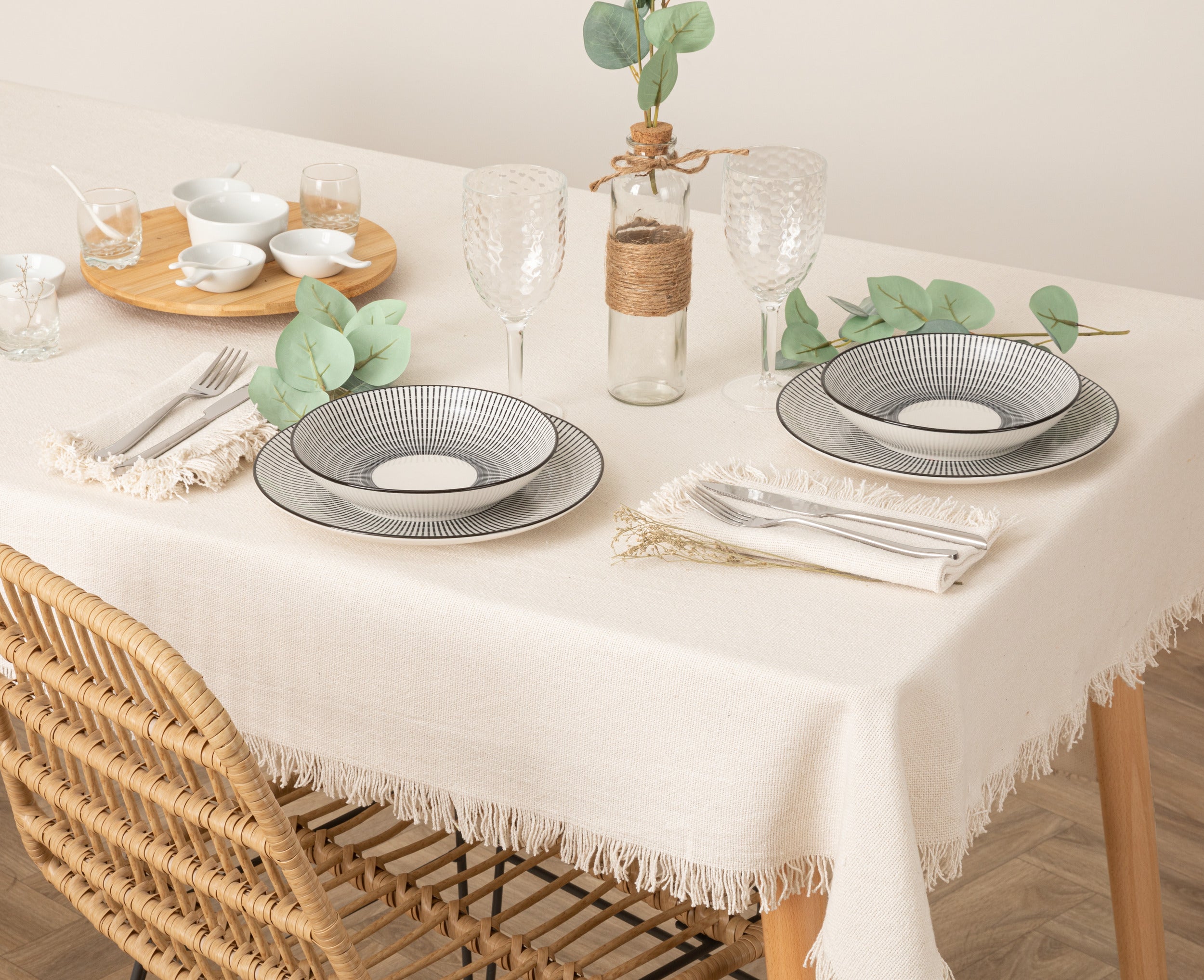 Nappe Atmosphera Maha - Coton - 250 x 150 cm - Blanc