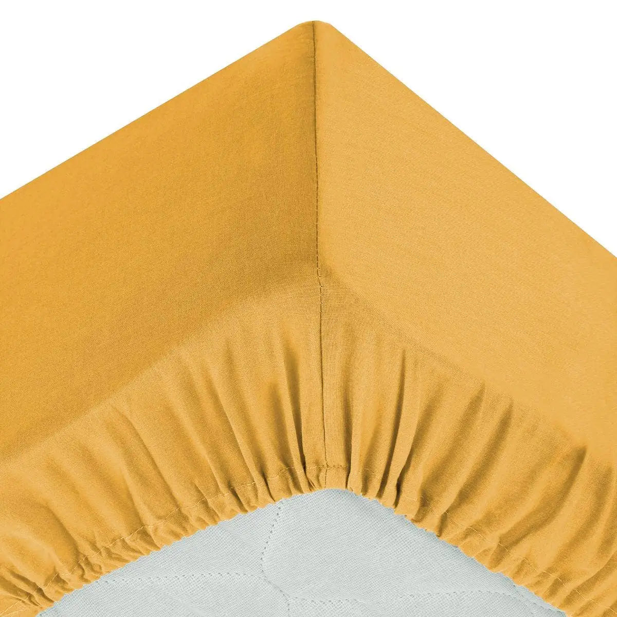Atmosphera Drap-housse coton 160x200cm - Ocre