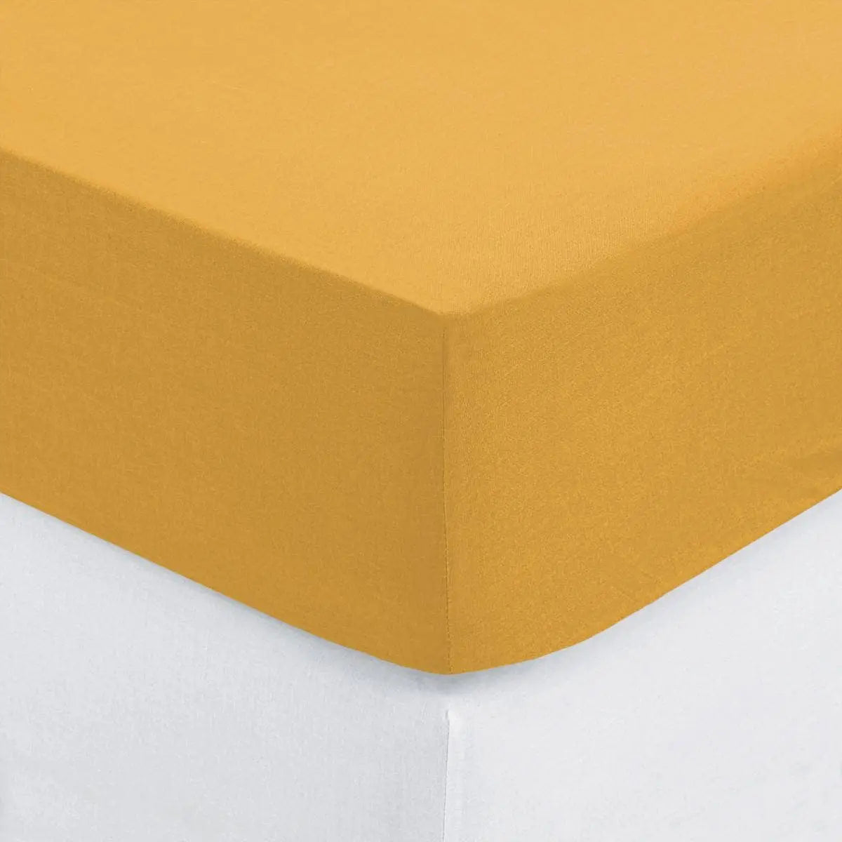 Atmosphera Drap-housse coton 160x200cm - Ocre