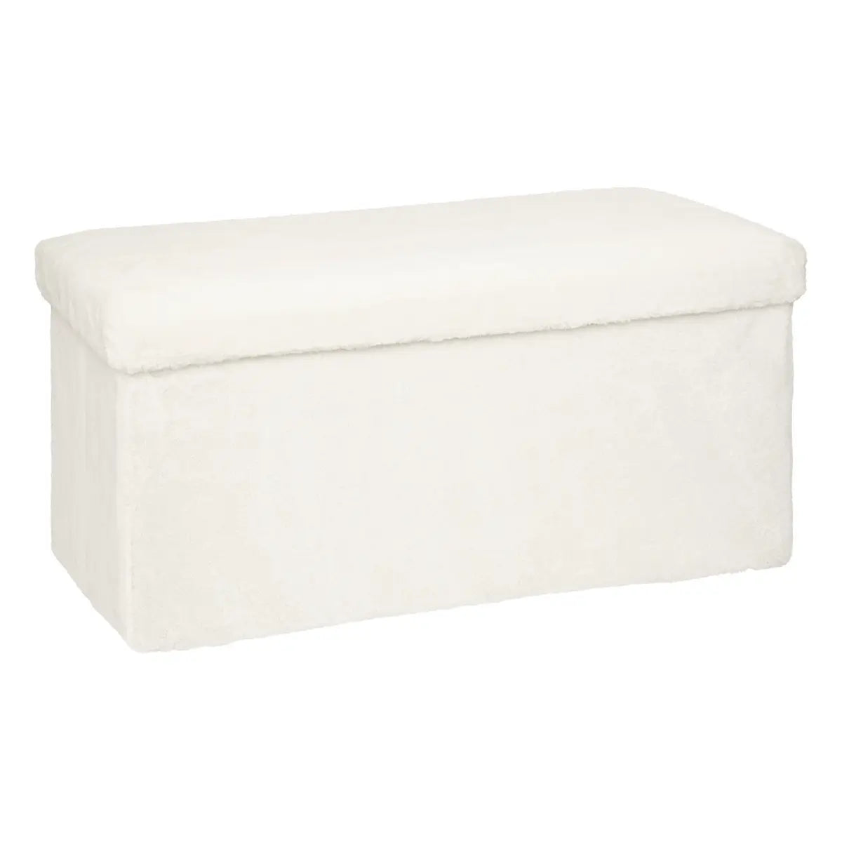 Atmosphera Ezzio Poef - Pluche extra zacht - Wit - 76 x 38cm