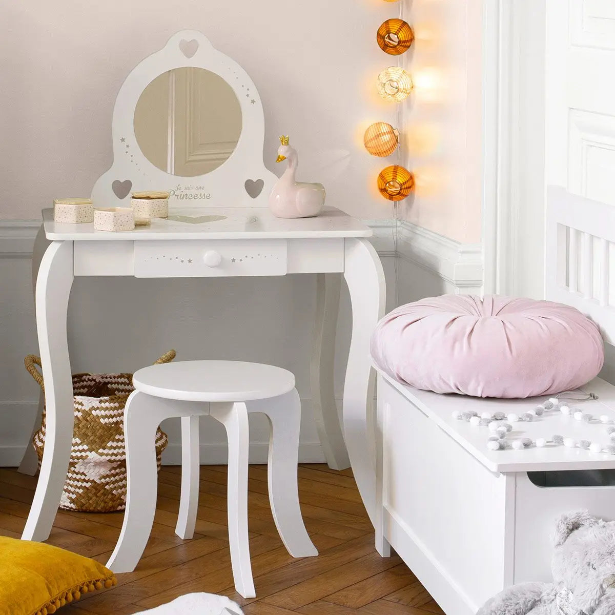 Coiffeuse Jasmine Atmosphera Kids - Blanc - Je suis une princesse