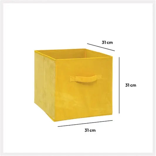 5Five Foldable storage - Velvet - Yellow - 31 x 31 cm 